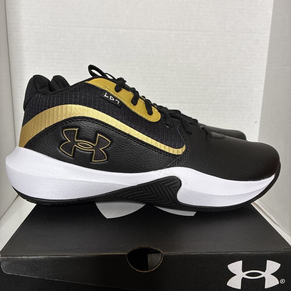 Under Armour Lockdown 7 Men’s Basketball Black Metallic Gold Sneakers Size 8